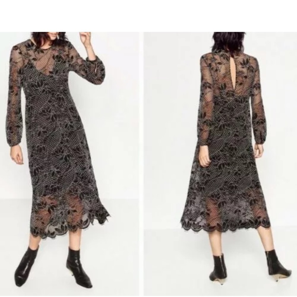 Zara, midi lace dress sz m